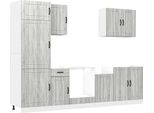 Vidaxl Set Di Armadietti Da Cucina 7 Pezzi Lucca Grey Sonoma In Legno