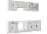 Vidaxl Set Di Armadi Da Cucina 8 Pezzi Kalmar Grigio Sonoma In Legno