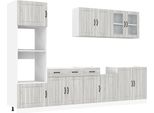 Syfax™ Set Mobili Da Cucina 7 Pz Kalmar Grigio Sonoma In Truciolato