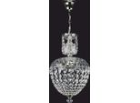Casa Padrino Lampada A Sospensione Led Barocca In Cristallo Argento Ø 25 X H. 41 Cm - Luci Barocche