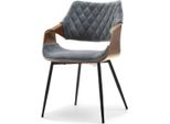 Sedia Da Pranzo Di Design Nenet - Noce / Grigio / Nero