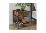 Tectake® Nachttisch, Industrial Style, Ablage, Schublade Und Staufach Mit Seitlichen GitterfläChen, 45 X 46 X 55,5 Cm