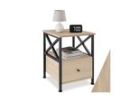 Tectake® Nachttisch, Industrial Style, 2 Ablagen Und Schublade, Seitliche Streben In X-Form, 40 X 41,5 X 55,5 Cm