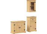 Vidaxl Set Di Mobili Da Bagno 3 Pezzi Legno Di Pino Massiccio