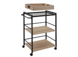 Tectake® Servierwagen , Industrial Style, 3 Ebenen Und Abnehmbares Tablett, 65 X 41,5 X 87 Cm