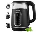 Ecosa Glas Wasserkocher M. Temperatureinstellung Farb-Touchdisplay 1.7L 2200W Schwarz