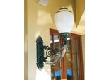 Casa Padrino Applique Da Esterno Barocco Verde Antico / Bianco H. 89,5 Cm - Illuminazione Da Esterno In Stile Barocco