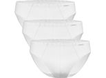 Slip Ammann Uomo 3-Pack - Mini Slip Cotone & More, Righe Tono Su Tono, Misto Cotone Bianco Xl