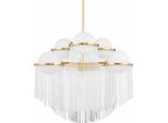 Casa Padrino Lampadario Ottone Antico / Bianco Ø 80 X H. 67,4 Cm - Lusso Interno