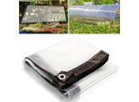 Aopunly Telone Trasparente Impermeabile In Pvc Con Occhielli, Telone Resistente Alle Intemperie Tettoie Resistenti Pieghevole, 3 × 4M Telone Di Protezione Dalla Pioggia Per Mobili Da Giardino Piante Serra