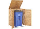 Costway Casetta In Legno Per Pattumiera Da 120L, Coperchio Per Pattumiera, Protezione Per Pattumiera Con Porta E Coperchio, Contenitore Naturale Resistente Alle Intemperie