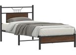 Vidaxl Struttura Letto Senza Materasso Rovere Marrone 75X190 Cm Materiale A Base Di Legno