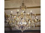 Casa Padrino Lampadario Barocco In Cristallo Antico Bronzo Ø 160 X H. 175 Cm - Mobili Barocchi