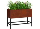 Vidaxl Fioriera Rialzata Da Giardino Rugginosa 60 X 26 X 45 Cm Acciaio Resistente Alle Intemperie