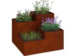 Vidaxl Vaso Da Giardino Arrugginito 80 X 80 X 60 Cm Acciaio Resistente Alle Intemperie