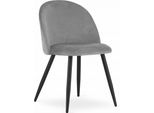 Sedia Da Pranzo Bello - Velluto Grigio Chiaro / Gambe Nere X 4