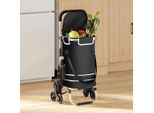 Vidaxl Carrello Spesa Nero 47 X 39 X 100,5 Cm Tessuto Oxford