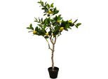 3.08 Albero Decorativo Di Limoni Con Vaso - Circa 118 Cm - Albero Artificiale Con Limoni