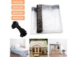 Clanmacy Telone Impermeabile In Pvc Trasparente Con Occhielli, Telone Resistente Alle Intemperie Tettoie Resistenti Pieghevole, 3 × 4M Telone Parapioggia Per Mobili Da Giardino Piante Serra