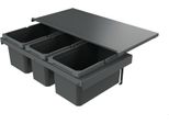 Naber 8013383 Cestino Per Rifiuti Cox Stand-Up® 250 S/800-3, Antracite, 36 (1X10/2X13) Litri / 80 Cm Larghezza Mobile