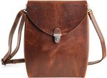 Harold's Pelle Borsa A Tracolla Fold Handbag Clutch Up Brown Marrone Scuro