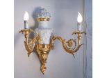 Casa Padrino Doppia Applique Barocca Oro/Bianco H. 55 Cm - Italy