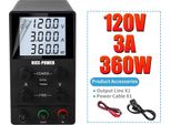 Alimentatore Dc, Uscita 30V/60V/120V, Corrente 3A/5A/10A, Nero SPS1203D