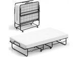 Costway Letto Per Ospiti 90X190 Cm Pieghevole, Letto Pieghevole Fino A 220 Kg Con Materasso In Schiuma Di 10 Cm Di Spessore, Rete A Doghe In Metallo, Letto Pieghevole Con Rotelle E Telaio In Metallo