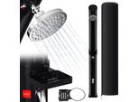 Doccia Solare Hebitod 20-60 Litri | Soffione Orientabile E Doccia A Pedale | Nero/Argento | Fino A 60°C | Con Tubo Da Giardino
