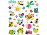 Adesivi Decorativi Colorati Wiese Animali Primavera Fai Da Te 32Pz.
