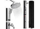Aopunly Doccia Solare Per Piscina Doccia Da Giardino 60L Argento Con Copertura Protettiva E Doccetta Doccia Da Campeggio Fino A 60°C Doccia A Pioggia Doccia Esterna Piscina Campeggio