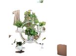6 Supporti Per Vasi Da Fiori, Struttura In Metallo Resistente, Facile Mobilità, Bianco