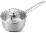 Pentolino Magichome Chloe, 14 Cm, 1 Litro, Con Coperchio In Vetro, Acciaio Inox