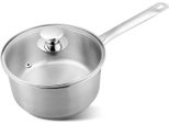 Pentolino Magichome Chloe, 18 Cm, 2 Litri, Con Coperchio In Vetro, Acciaio Inox