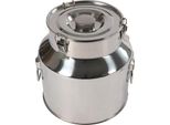 Lattiera In Acciaio Inox, Capacità 22 Litri, Chiusura Ermetica, Argento