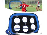 Porta Da Calcio Clanmacy 4 In 1 Con Parete Di Porta Per Bambini Porta Da Calcio Pop-Up Pieghevole Incl. Borsa Per Il Trasporto E Picchetti Per Il Terreno 120X80X80Cm (2 Pz.)