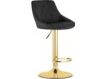 Sgabello Kast - Velluto Nero / Base Oro