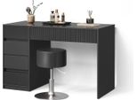 Livinity Tavolino Da Toeletta Allia, 120 Cm Con Sgabello, Nero