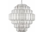 Casa Padrino Lampadario In Vetro Argento Ø 80 X H. 93 Cm - Lampadario Rotondo