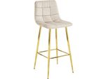 Sgabello Valora Arceto - Velluto Beige E Gambe Dorate X1 | Sedute