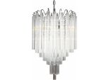 Casa Padrino Lampadario In Vetro Argento Ø 55 X H. 58 Cm - Lampadario Da Soggiorno