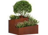Vidaxl Fioriera Da Giardino Marrone 60 X 60 X 50 Cm Acciaio Resistente Alle Intemperie