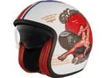 Premier Helmets 23 Vintage Pin Up8 Bm 22.06 Casco Jet Rosso, Bianco L Rosso, Bianco L