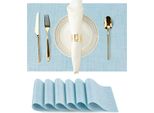 Inf Set Di 6 Tovagliette Americane, 30X45 Cm, Colori Misti Blu + Bianco