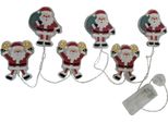 Adesivo Per Finestre A Led Santa 6 Led Bianco Caldo, Timer 6/18 Ore, Per Interni, Batterie 2 X Aa