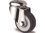 Ruota Girevole Ø 50 Mm Portata 50 Kg Montaggio Nel Foro Posteriore Polipropilene Cuscinetti A Strisciamento Acciaio Inox Tpe Grigio
