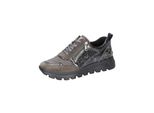 WaldläUfer H-Ajala 993H01-696 Orthotritt Scarpa Da Donna Con Lacci, Pelle/Tessuto, Carbonio - Scarpe Da Donna, Scarpe Comode Con Lacci, Marrone, Pelle/Tessuto ( Taipei Lightstretch)