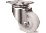 Ruota Girevole Per Impieghi Gravosi Ø 125 Mm Portata 700 Kg Piastra In Plastica L100Xl85 Mm Colore Ruota Bianco