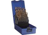Set Di Punte Elicoidali Din 338 Tipo Va Ø Nominale 1-13X0,5 Mm Hss-Co5 Temperato A Vapore 25 Pezzi Cassetta In Plastica