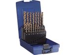 Set Di Punte Elicoidali Din 338 Tipo Va Ø Nominale 1-10X0,5 Mm Hss-Co5 Temperato A Vapore 19 Pezzi Cassetta In Plastica